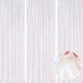 Backdrop Curtains Iridescent Sequin Fabric 3 Pieces 2ftx8ft Glitter Fabric by QueenDream