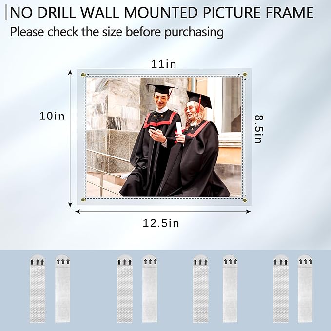 Acrylic Picture Frame for Wall, No Drill Floating Frameless Photo Frame for - Image 4