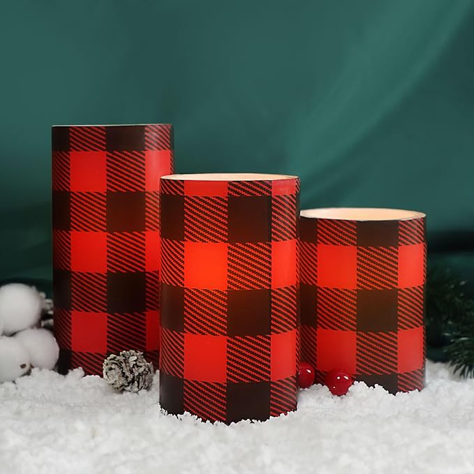 Silverstro Christmas Red Flameless Candles: Farmhouse Theme Flickering Real Wax - Image 6