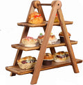 Wooden 3 Tier Serving Tray, Detachable Cupcake Stand, Rectangle Serving Platter by HDODA