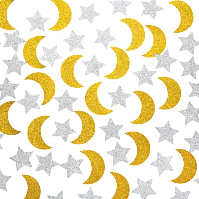 Glitter Confetti Star and Moon for Table Wedding Birthday Eid Party Decoration - Image 2