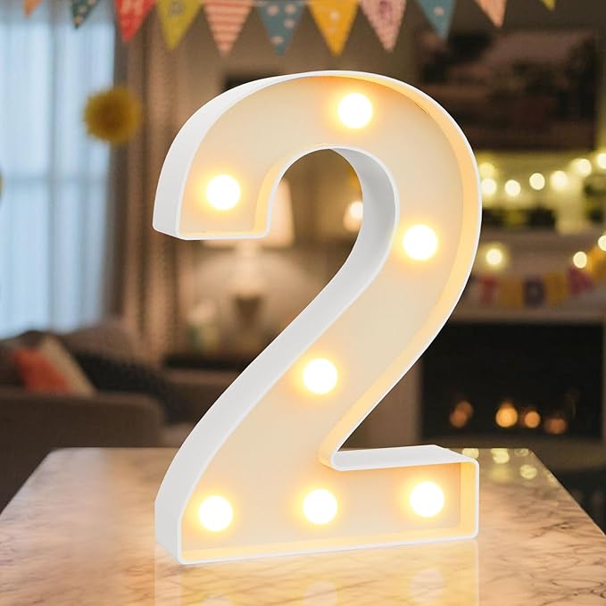 LED Marquee Light Up Numbers Sign by NANXU