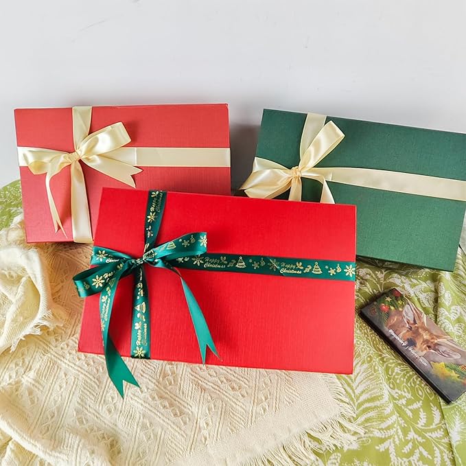 Rinrda Large Christmas Red Gift Box, 13.75"x9"x4.5", Gift Boxes - Image 5