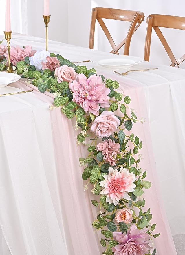 Waipfaru Artificial Flower Garland, 6.07ft Eucalyptus Garland by Waipfaru