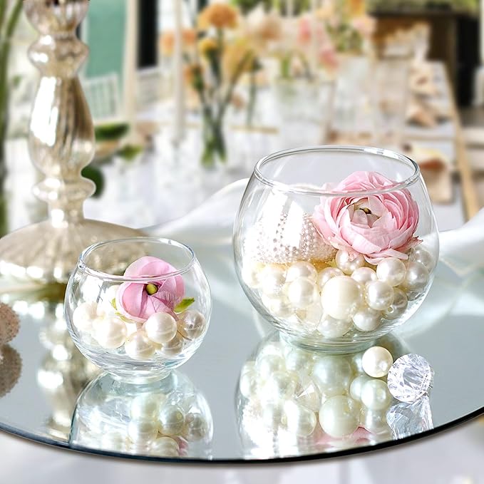 24 Pack Glass Bubble Vases, Small flower bud vases bulk, 2.6"W x2.2"H Set of 12 - Image 4