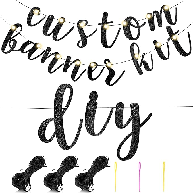TaoBary 167 Pcs DIY Banner Kit Happy Birthday Glitter Banner Customizable - Image 3