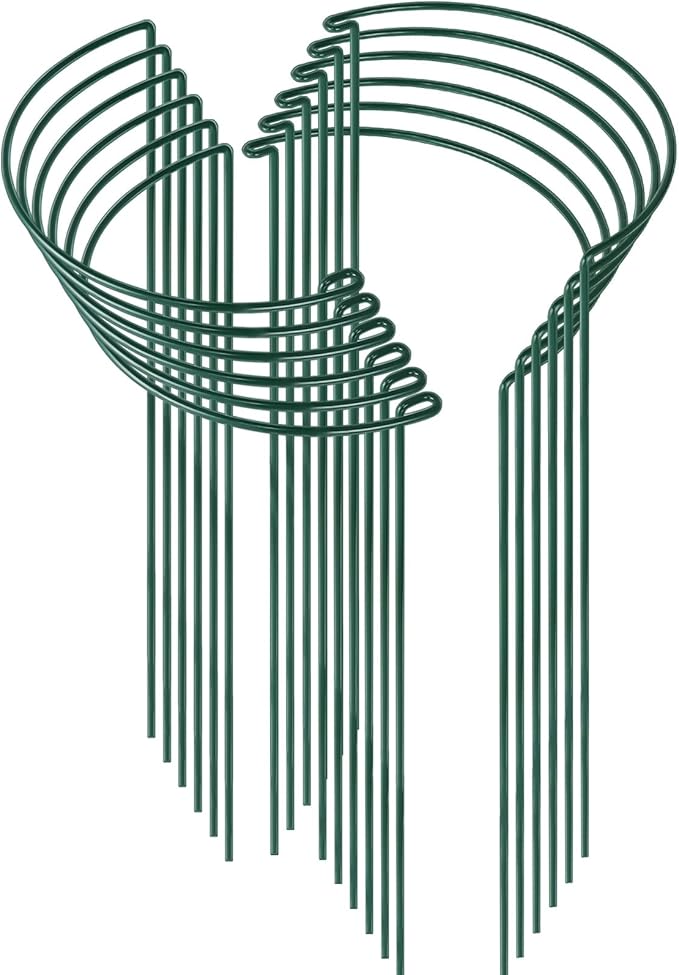 HiGift 12 Pack Plant Stakes for Indoor Plants, Metal Garden Peony Support Cages by HiGift