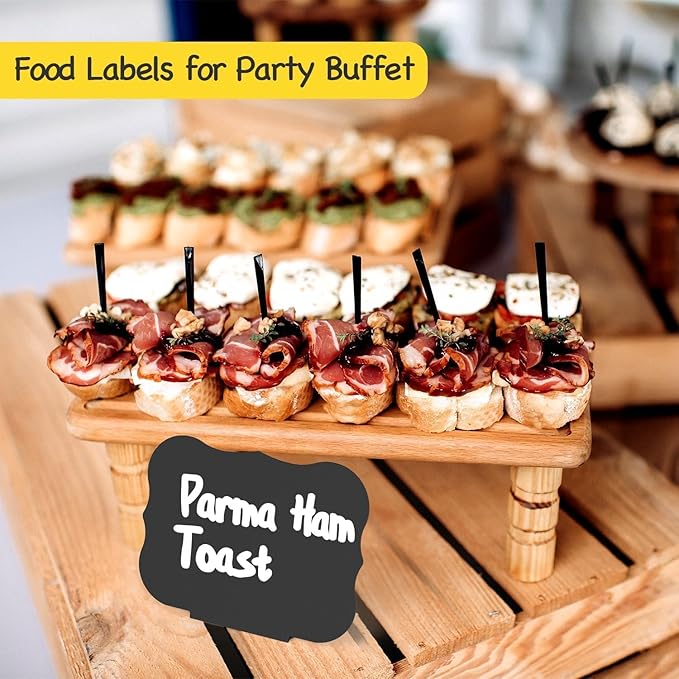 PigPotParty 12 Pcs Food Labels for Party Buffet w/Cleaning Spray - Image 6