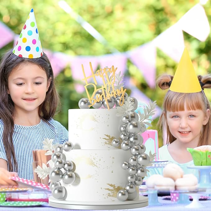 MIAHART Ball Cake Toppers Boho Grass Cake Topper Ball Cake Insert Decoration - Image 6