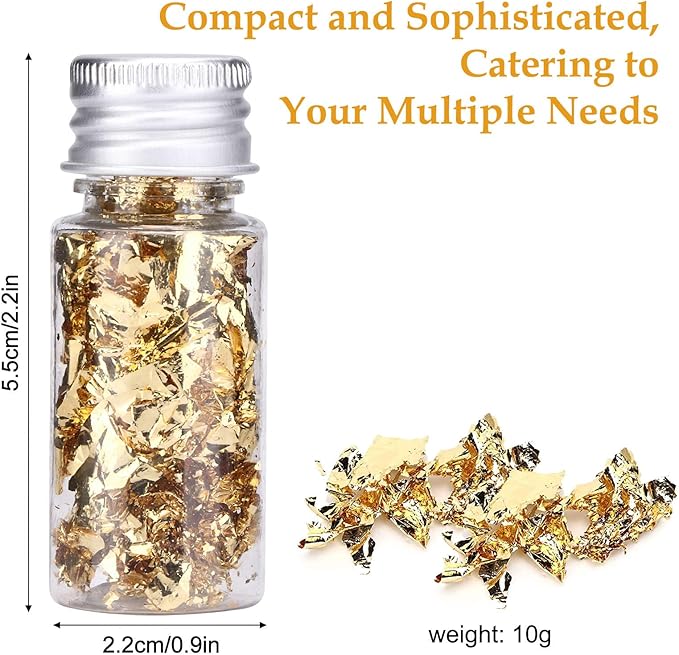 2 Bottles Gold Flakes, Premium Gold Leaf - Image 5