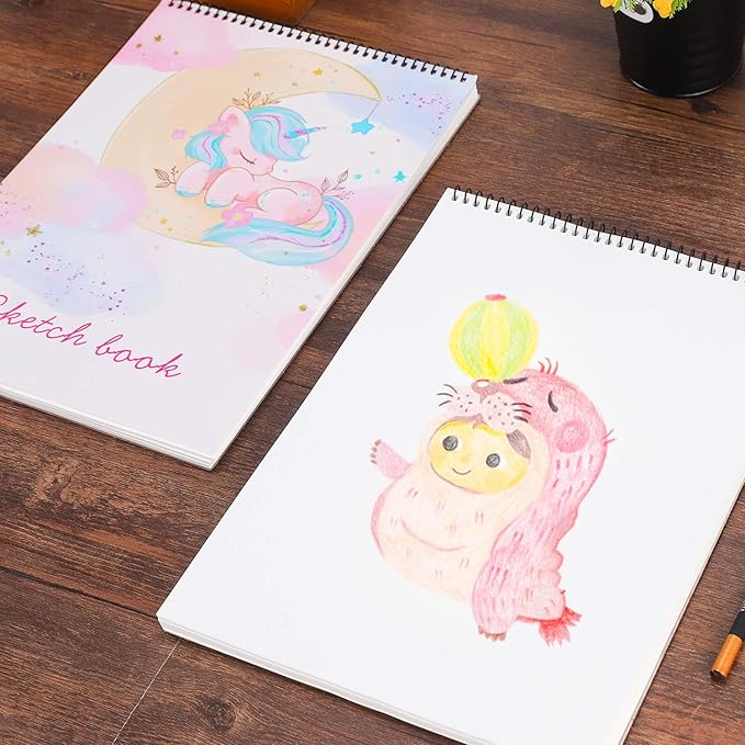 Sketch Book, 100 Pages, Spiral Bound Artist Sketch Pad, Acid Free Drawing Paper - Image 2
