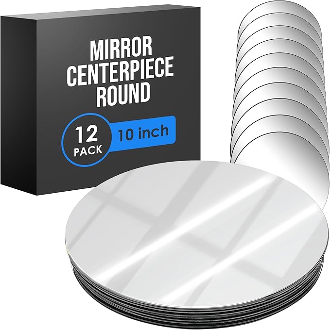 Houseables Mirror Centerpieces for Tables, Round Mirrors for Centerpieces by Houseables