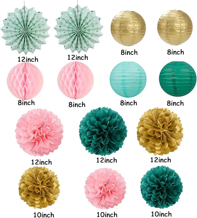 Sage-Green Pink-Gold Baby-Shower Party Decorations - Image 5