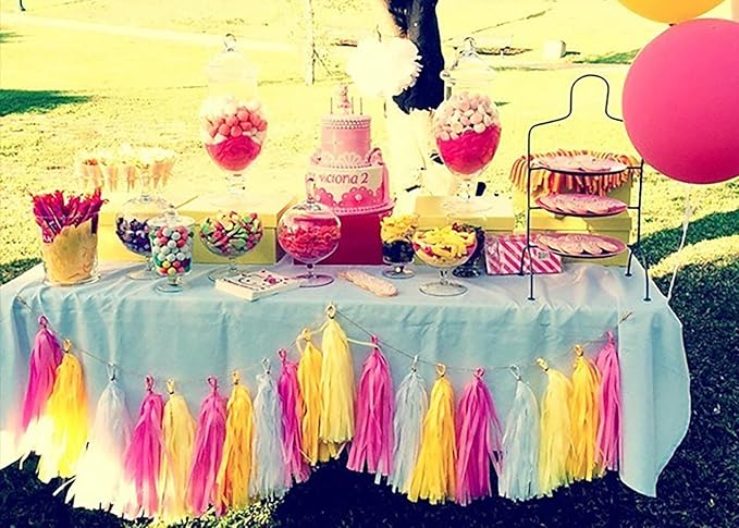 ZOOYOO Fiesta Tassel Garland Tissue Paper Tassel Banner, Table Decor, DIY Kits - Image 3