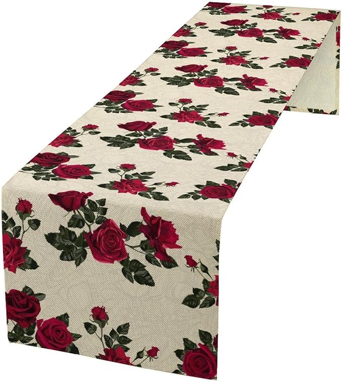 Vintage Rose Table Runner, 13x36 Inch by Unknown