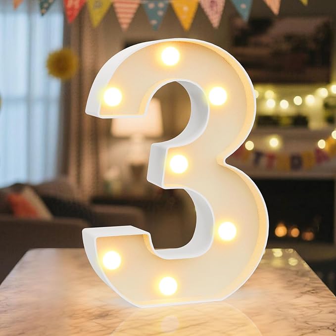 LED Marquee Light Up Numbers Sign by NANXU