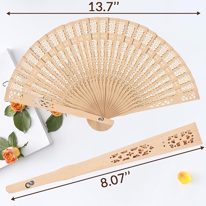 1Pcs Personalized Folding Hand Fans Custom Engraved Summer Wedding Fans - Image 6