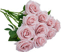 Artificial Rose 10pcs Open Flower Bouquet Faux Rose Stems by IUKnot