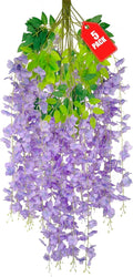 5 Pack Light Purple Wisteria Hanging Flowers, 3.44 Ft Fake Hanging Flowers by ZEBMOON