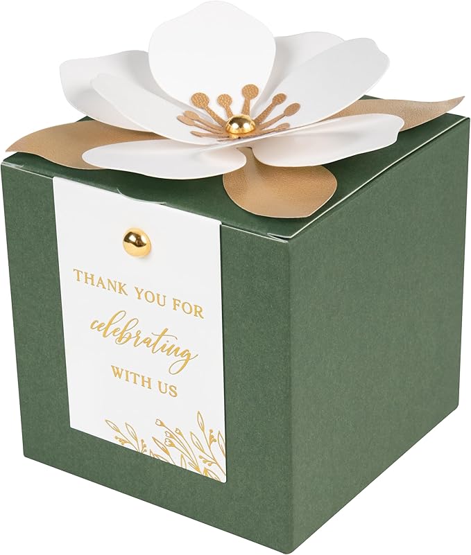 FEIYI 20 PCS Gift Boxes, 3 In 1 Olive Green Favor Boxes by FEIYI