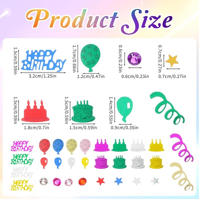 1500 Pcs Happy Birthday Glitter Confetti, Rainbow Foil Confetti Ready - Image 4