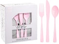 WDF 160 Piece Pink Plastic Silverware by WDF