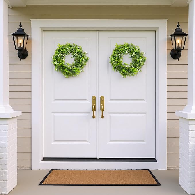 MAKHOT Artificial Eucalyptus Front Door Wreath, Spring Summer Green Wreath - Image 5