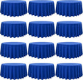 Fani 12 Pack 90 Inch Royal Blue Polyester Round Tablecloth, Stain and Wrinkle by fani