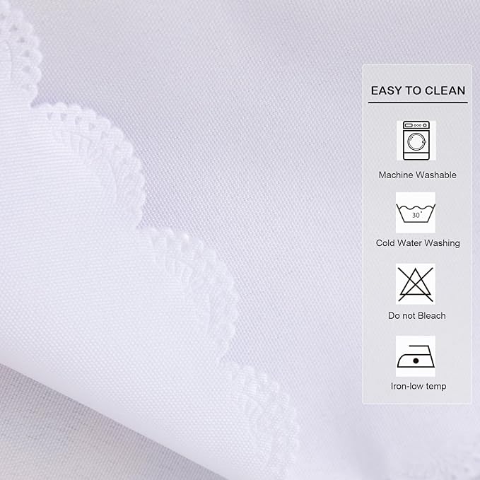 Square White Tablecloth 43 x 43 Inch Polyester Fabric Washable Table Cloth - Image 6