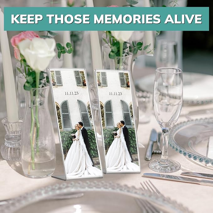 pbf PHOTO BOOTH FRAMES 2x6 Acrylic Sign Holder | 2 x 6 Vertical Stand Up - Image 3