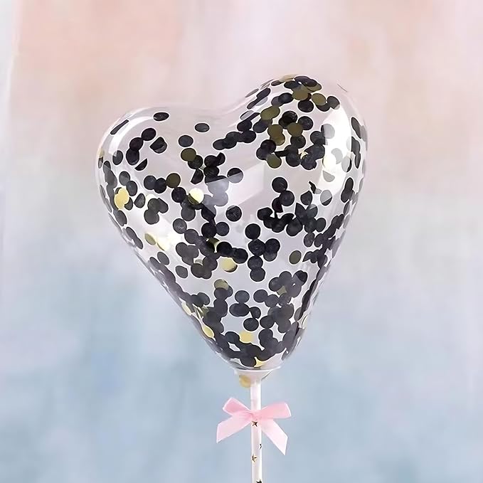 Black Round Foil Confetti Beautiful Metallic Table Confetti Glitter - Image 5