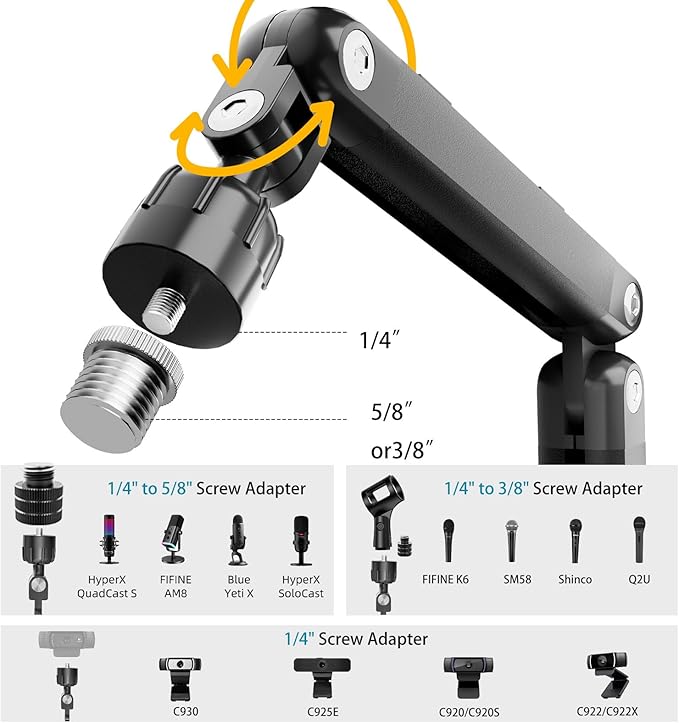 Adjustable Desktop Microphone Stand, Microphone Arm Mic Stand - Image 4