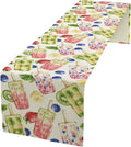 Ice Cream Table Runner, Watercolor Fruit Ice Popsicles Berry Kiwi Cold Summer by SHElifestyle