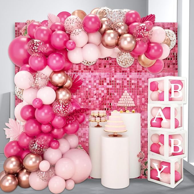 12PCS Deep Pink Shimmer Wall Backdrop, Laser Square Sequin Photo Backdrops Panel - Image 6