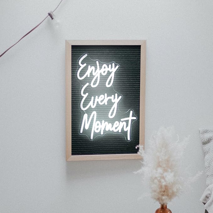 Enjoy Every Moment Neon Signs for Wall White Letter Neon Lights LED Letter Sign - Image 5