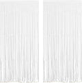 White Foil Fringe Curtain 3.3×8.3FT 2 Packs, Metallic Tinsel Curtains Party by Acuteye