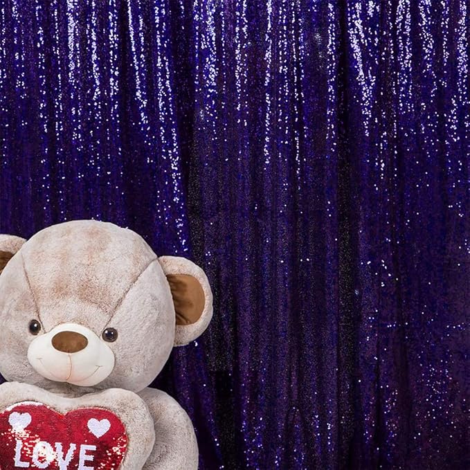 JYFLZQ Purple Sequin Backdrop Curtains 6ft x 8ft 1 Panel Glitter Photo Booth by JYFLZQ