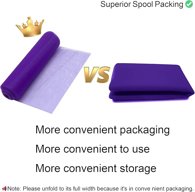 54" by 20 Yards Purple Tulle Fabric Rolls - Image 7