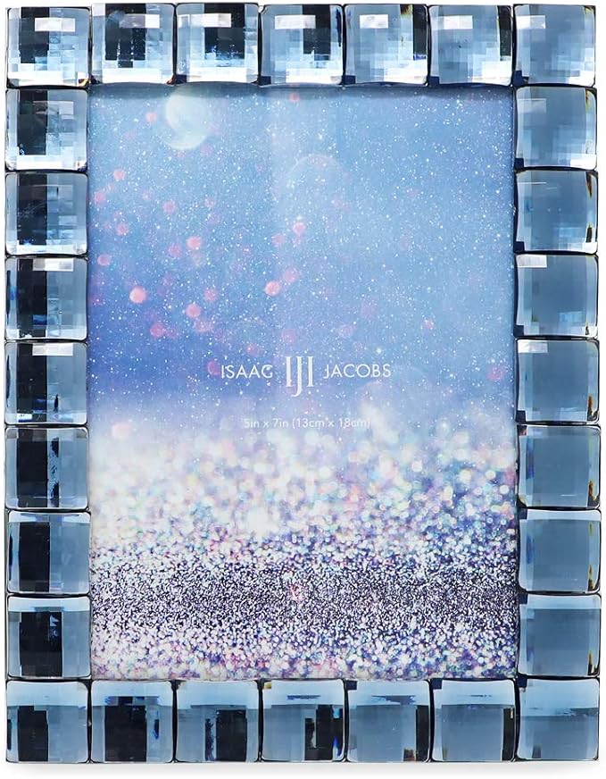 Isaac Jacobs Decorative Sparkling Navy Jewel Picture Frame, Photo Display & - Image 2
