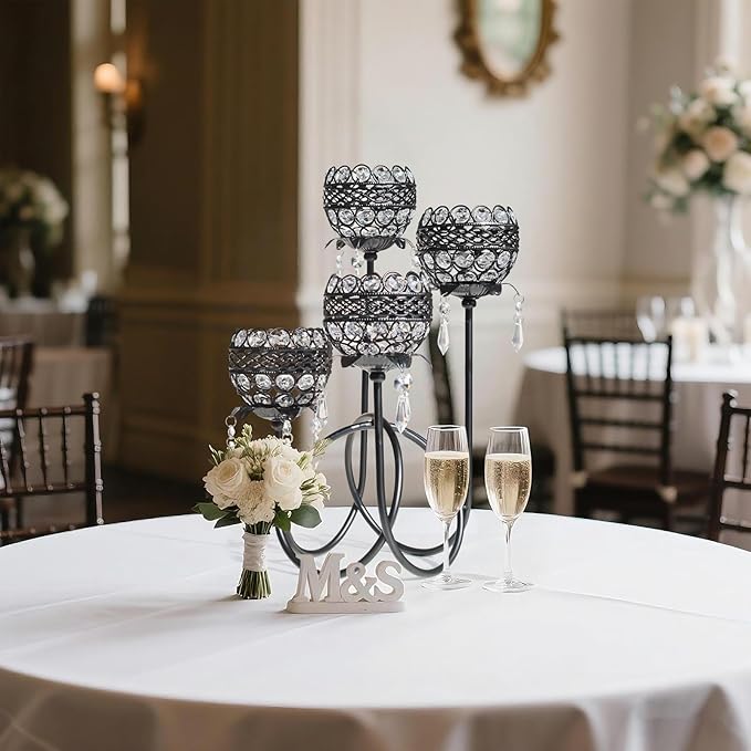 4 Arms Crystal Candelabra Tealight Holder - Image 5