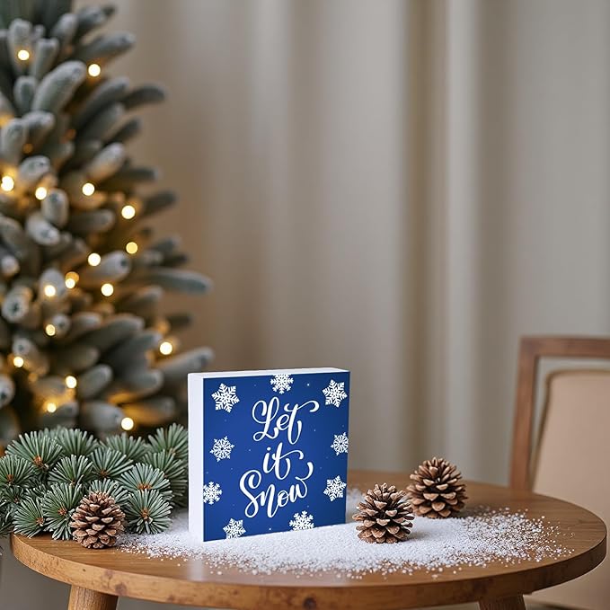 Winter Decorations Indoor Winter Decor Let It Snow Home Room Snowflakes Table - Image 6