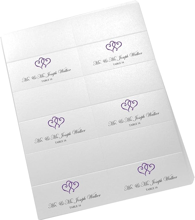 Linked Hearts Printable Place Cards, Laser & Inkjet Printers - Image 4