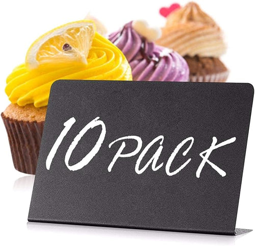 10 Pack Mini Chalkboard Signs 3x4 inch – Erasable Food Signs by Iricus