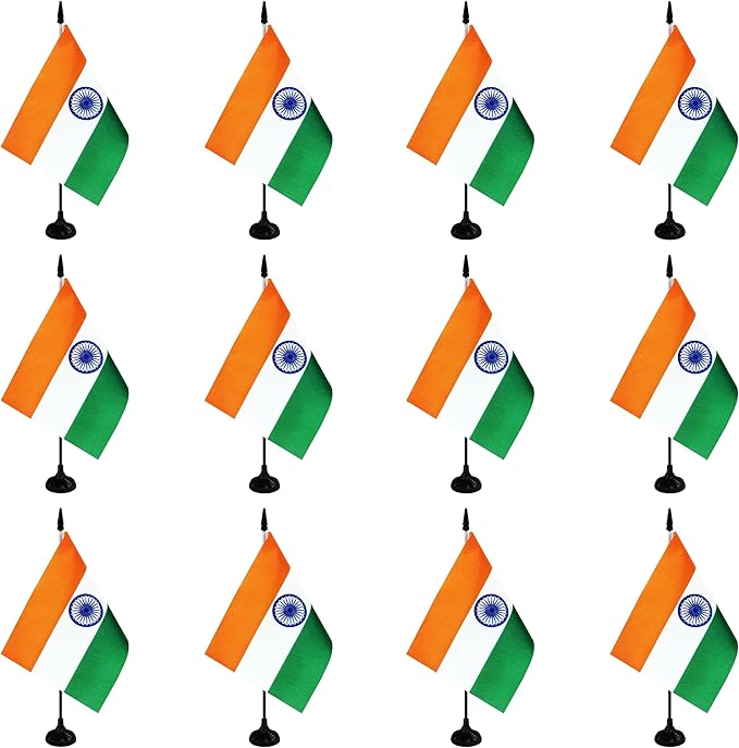 India Desk Flag, 12 Pack Indian Table Office Flag by Unknown