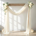 Wedding Arch Draping Fabric, 1 Panel 28" x 19Ft Ivory Arch Drapes Sheer by Partisky