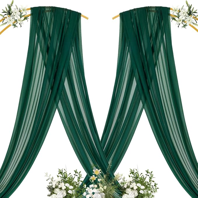 MLMC Emerald Green Wedding Arch Draping Fabric 1 Panel 29" x 20 FT Extra Long - Image 4