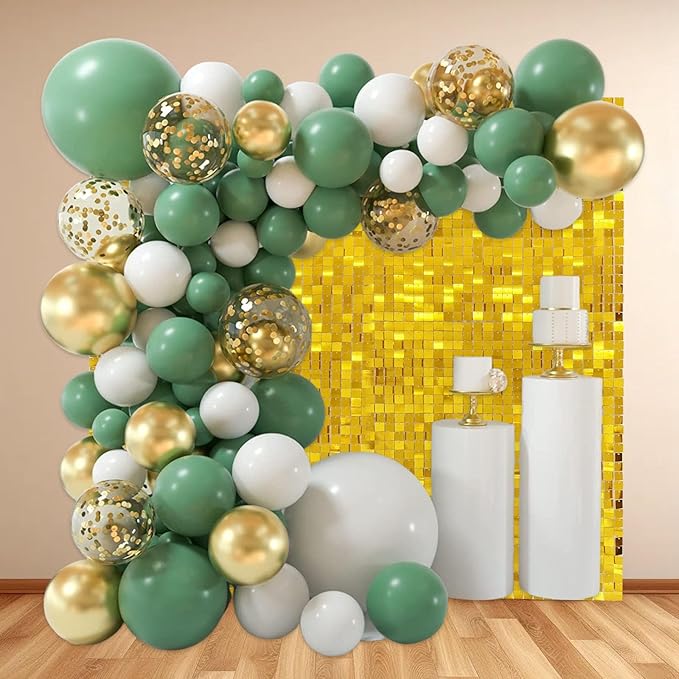 24PCS Gold Shimmer Wall Backdrop, Square Sequin Backdrops Panel, Glitter Wall - Image 6