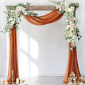 Socomi Wedding Arch Draping Fabric 3 Panels 29" x 19Ft Terracotta Sheer Chiffon by Socomi