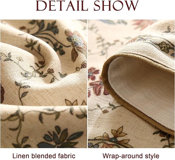 patdrea Designer Vintage Floral Linen Extra Long Table Runner 118 Inch Long - Image 6
