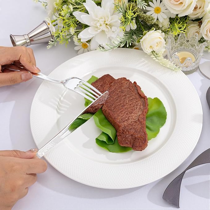 300Pieces Silver Plastic Silverware - Image 9